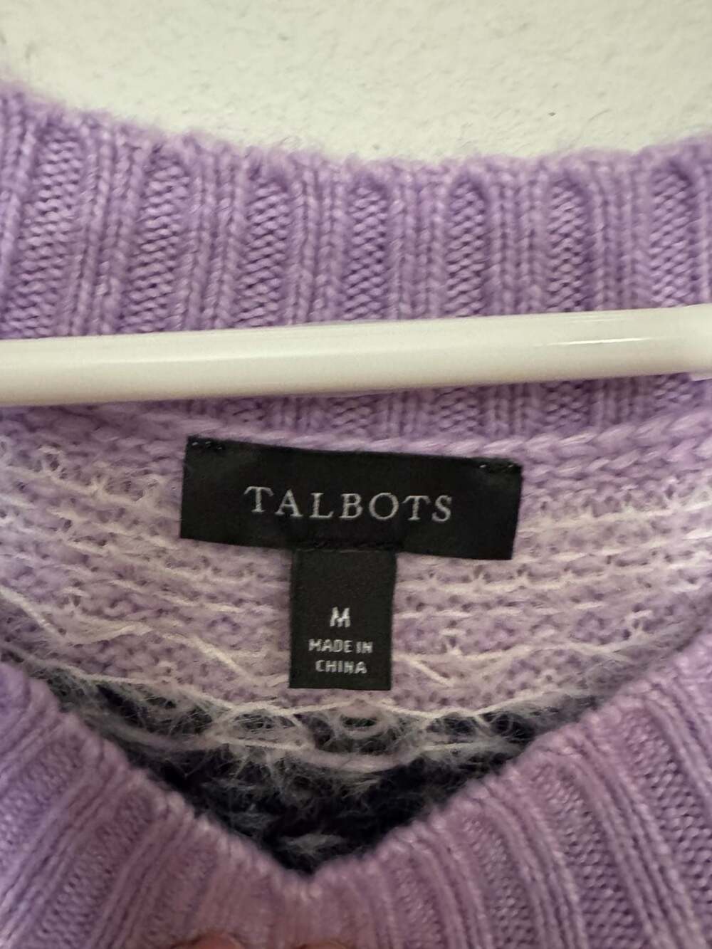 Talbots Embroidered Fair Isle Crewneck Sweater in Purple - Picture 4 of 5